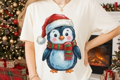 Christmas Penguin Sublimation Png, Cute Penguin Png. Product Image 2