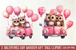 Couple Owl Valentines Day Clipart, Couple Owl Clipart Product Image 1