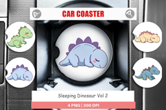 Car Coaster Sleeping Dinosaur Product Image 1
