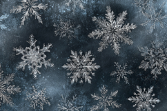 &quot;Silver Snowflake Texture Background - Dark Blue Winter Desi Product Image 1
