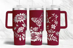 40oz Tumbler laser svg Wildflowers wrap | Engraved wrap Product Image 2