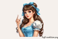 Vintage Retro Girls Clipart PNG Product Image 1