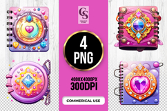 Magical gem notebook Clipart Sublimation PNG Product Image 1