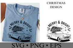 Merry & Bright Svg | Christmas svg | Shirt Svg Product Image 2