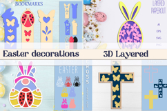 Easter gnome laser cut, Bookmarks, Cross, Bunny Egg svg Product Image 1