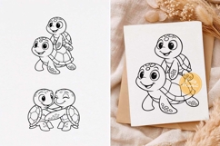 Cute Sea Turtle svg, Sea Turtle Family Clipart, Turtle Hugs Product Image 1