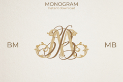 MB BM Wedding Monogram Logo | Elegant Initials Vector Product Image 1