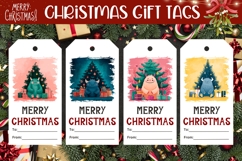 Cartoon Christmas Monster Gift Tags, Christmas Gift Tag PNG Product Image 1