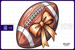 Coquette Football Png, Football Clipart Design Product Image 1