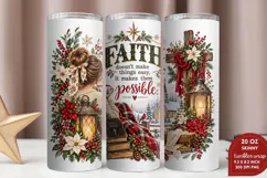 Faith Makes It Possible Tumbler Wrap, Christian Christmas 20 Product Image 2