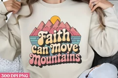 Faith can move mountains PNG, Retro Christian PNG Product Image 1