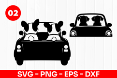 Cow Driving Car Funny Animal SVG PNG Product Image 1
