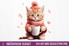 Christmas Animals Coffee Sublimation Clipart, Christmas PNG Product Image 1