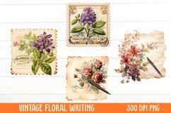 Vintage Floral Writing Clipart Product Image 1