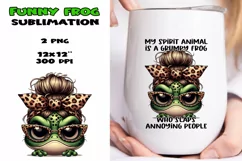 Funny frog PNG, funny quote PNG, Sublimation design. Product Image 1