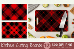 Red Plaid Cutting Boards sublimation Design Product Image 1