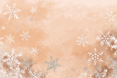 A beautiful peach-colored background with white snowflakes Product Image 1