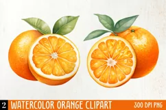 Watercolor Orange Clipart, Watercolor Clipart Product Image 1