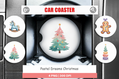 Pastel Dreams Christmas Car Coaster Product Image 1