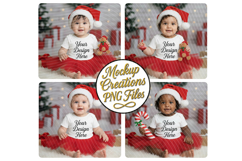 Christmas Baby Mockup Bundle | 4 PNG Photo Mockups Product Image 1