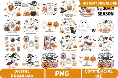 Funny Halloween Bundle Sublimation, Spooky Vibes Png Product Image 1