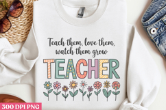 Teacher Watch Them Grow PNG, Retro Teacher Sublimation PNG Product Image 2
