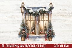 Christmas Window Sublimation Clipart, Christmas Window Product Image 1