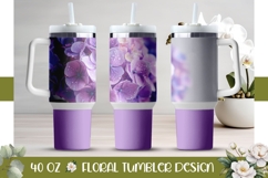 Hydrangea Tumbler PNG, Purple 40 Oz Tumbler Template Product Image 1