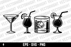 Vector illustrations of cocktail glasses Product Image 1