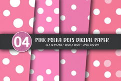 Pink Polka Dots Digital Paper Product Image 1