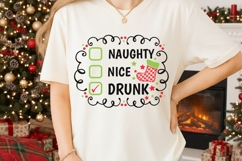 Naughty Nice Drunk Svg, Funny Christmas Checklist Svg. Product Image 2