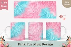 Blue Fur Mug Wrap Design, Pink Mug Sublimation, Fur Texture Product Image 1