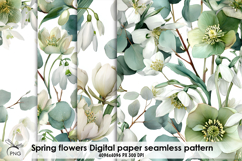 Spring flowers digital paper, seamless pattern Product Image 1