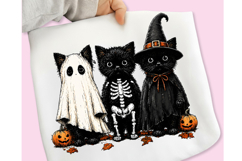 Retro Halloween Black Cat Pumpkin PNG, Black Cat PNG, Spooky Product Image 2