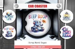 Vintage Robot Quotes Car Coaster Product Image 1