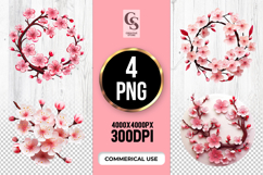 Cherry Blossom Clipart Sublimation PNG Product Image 1