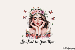 Be Kind to Your Mind PNG, Mental Health Sublimation PNG Product Image 2