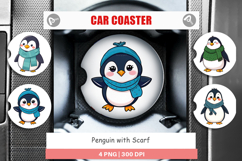 Car Coaster Penguin with Scarf Product Image 1