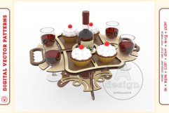Wine Serving Tray - laser cutting file - Glowforge ready SVG Product Image 1