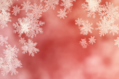 A delicate display of white snowflakes on a soft pink Product Image 1