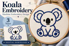 Cute Koala Outline Embroidery Design Product Image 1