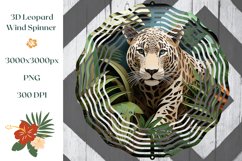3D Leopard Wind Spinner Design, 3D Summer Sublimation Product Image 1