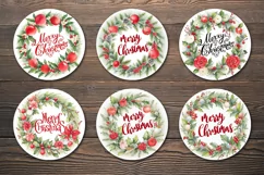 11 Round Christmas Stickers|Printable cutting PNG Product Image 2