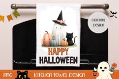 Happy Halloween Towel, Cartoon Halloween Pumpkins Towel PNG Product Image 1