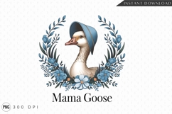 Elegant Mama Goose Floral Wreath Sublimation PNG
