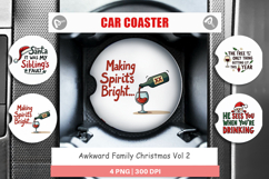 Awkward Christmas Quotes Car Coaster Product Image 1