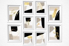 Modern Abstract Wall Art Bundle, Black and Gold Abstract Art Product Image 1