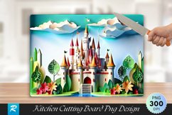 3D Castle Cutting Board Sublimation Design Product Image 1