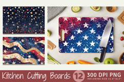 Patriotic Glitter Glam Cutting Boards sublimation Designs Product Image 1