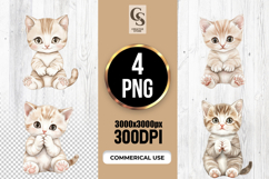 Cute Sitting Kitten Clipart Sublimation PNG Product Image 1